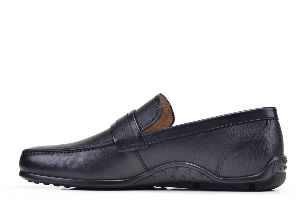 Siyah Günlük Bağcıksız Erkek Ayakkabı -12639-