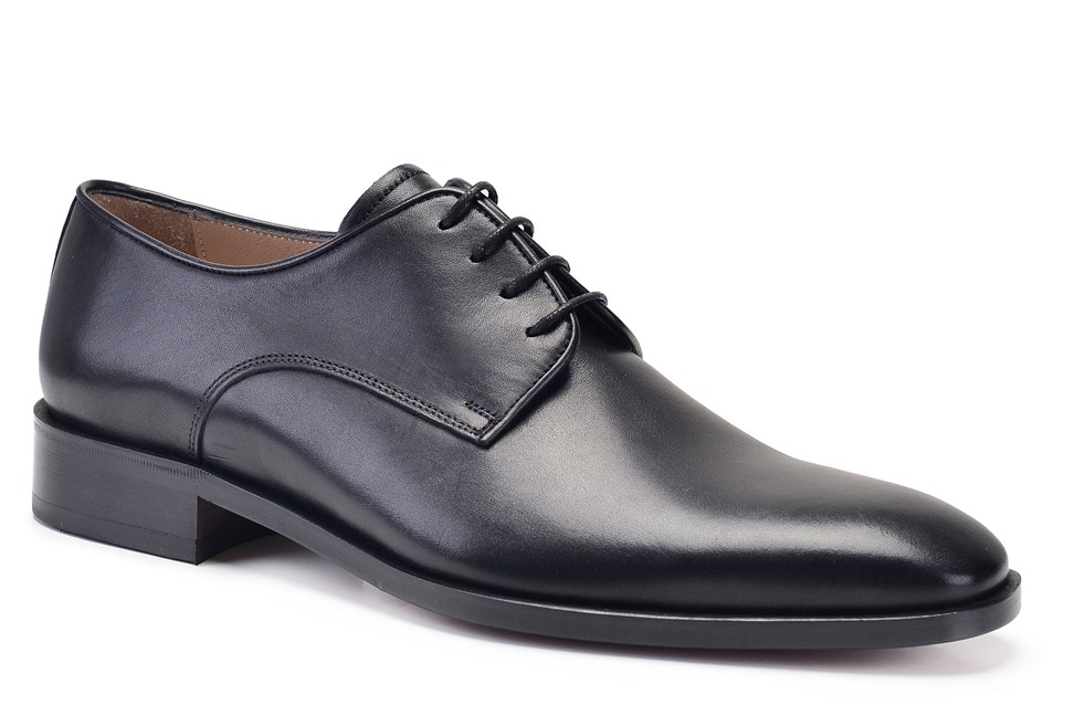 Siyah Klasik Bağcıklı Kösele Erkek Ayakkabı -12234-