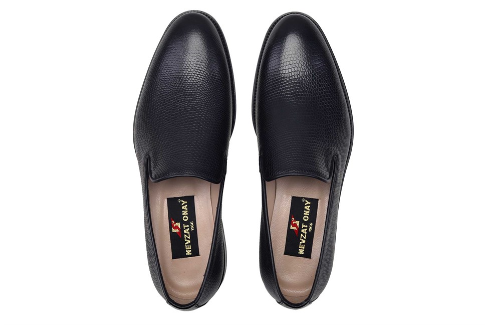 Siyah Klasik Loafer Kösele Erkek Ayakkabı -11784-