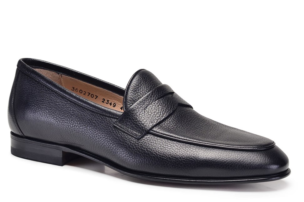 Siyah Klasik Loafer Kösele Erkek Ayakkabı -11058-