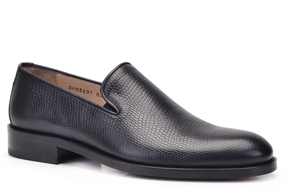 Siyah Klasik Loafer Kösele Erkek Ayakkabı -11784-