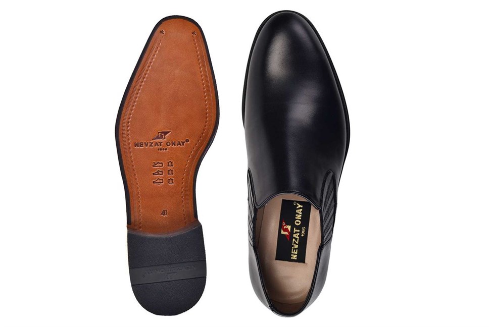 Siyah Klasik Loafer Kösele Erkek Ayakkabı -11359-