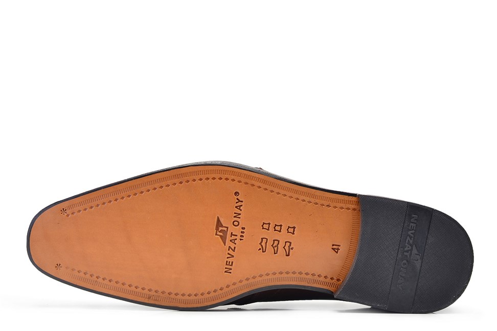 Siyah Klasik Loafer Kösele Erkek Ayakkabı -10122-