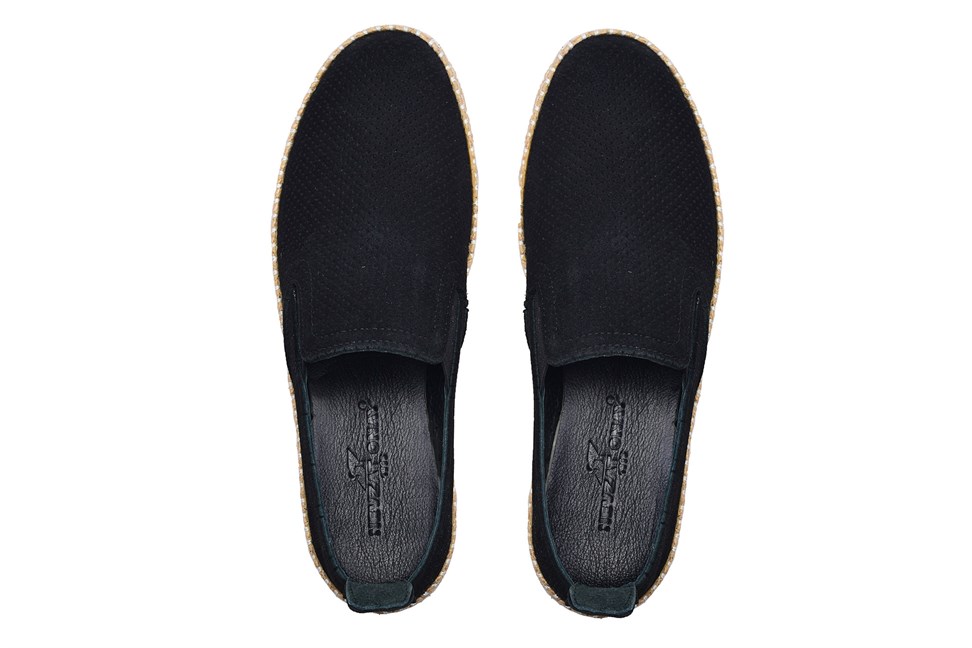Siyah Lazer Baskı Günlük Erkek Ayakkabı -12631-
