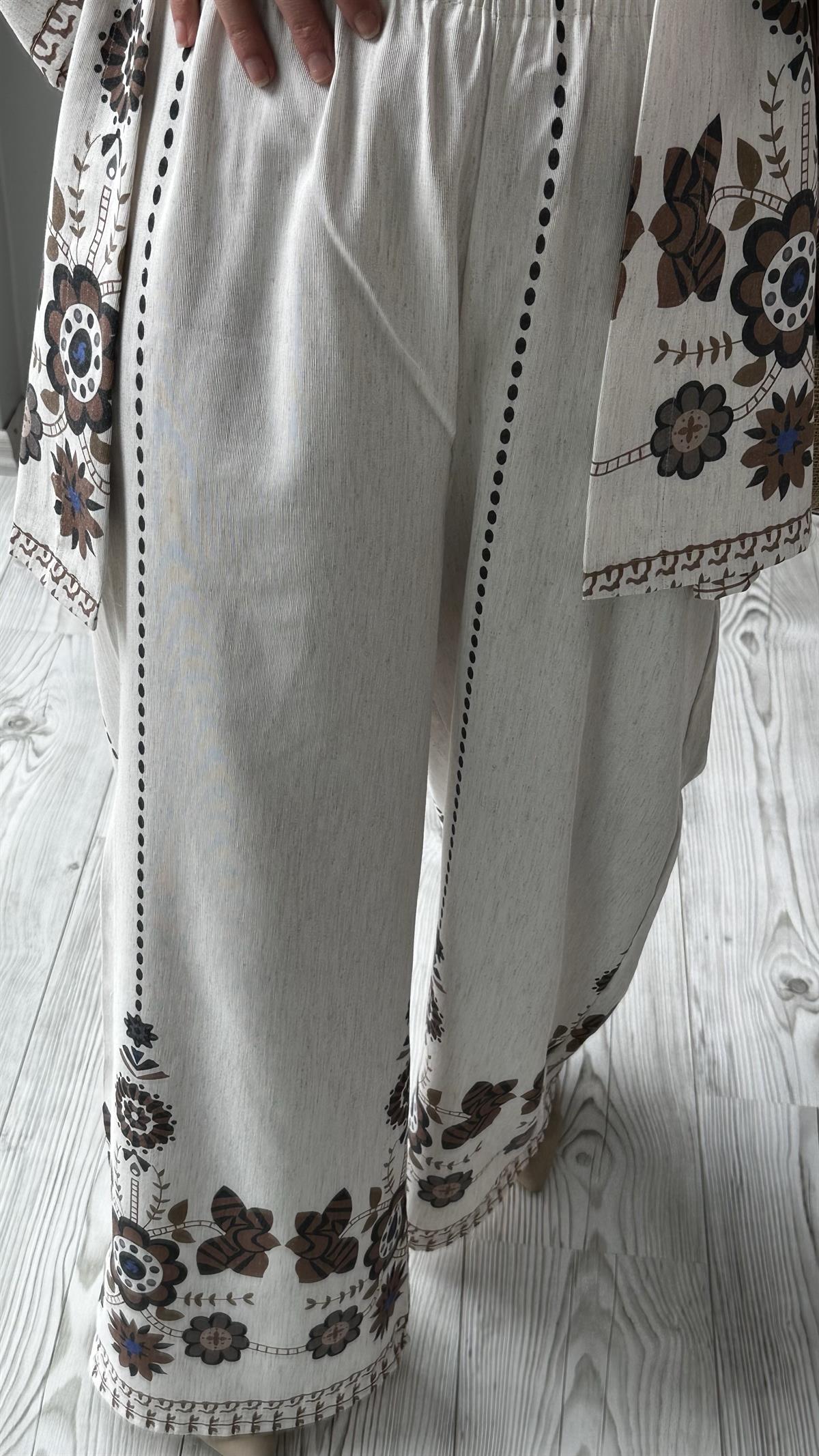 Taş Desenli Kimono Takım