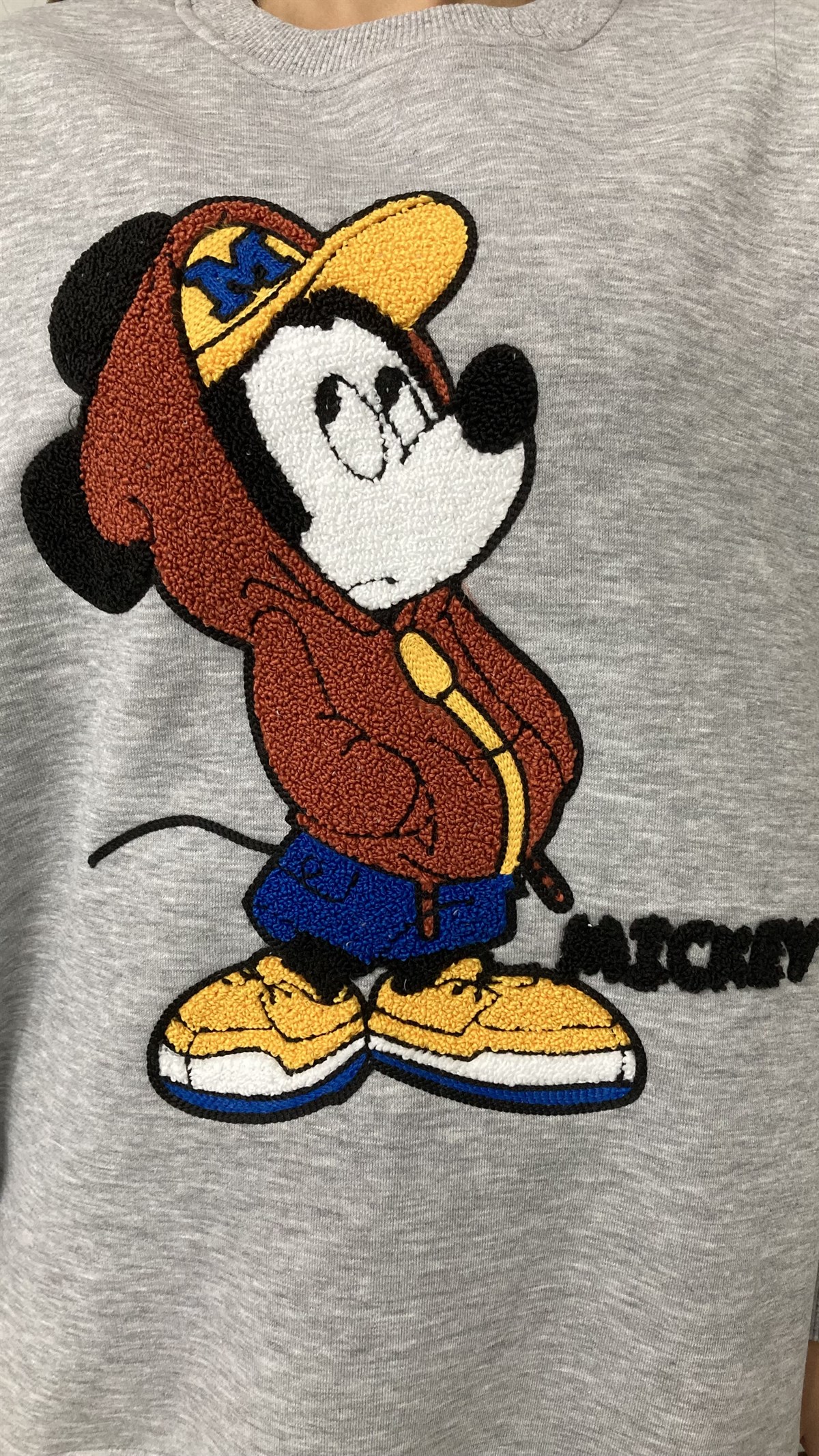 Gri Mickey Nakışlı Sweatshirt