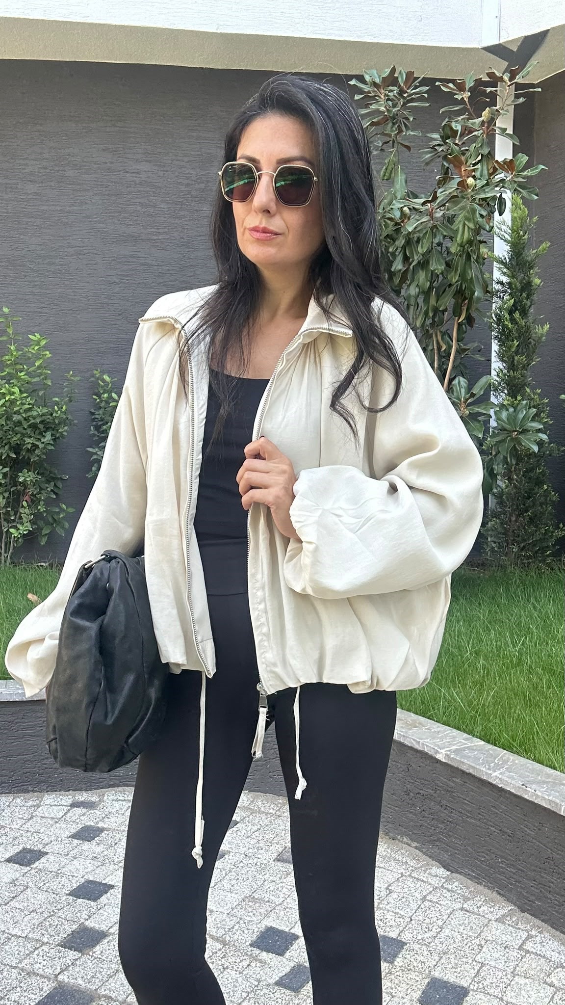 Taş Modal Kumaş Bomber Ceket