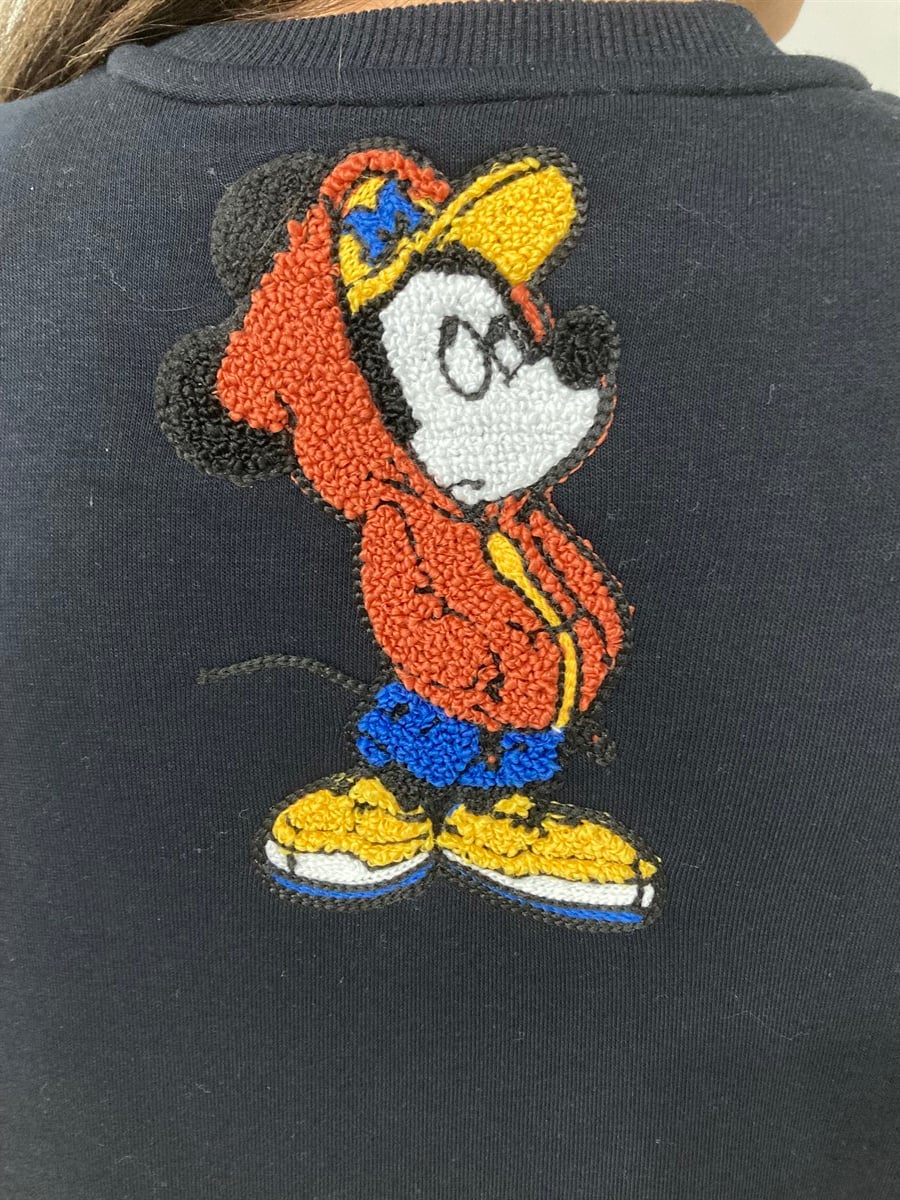 Lacivert Mickey Nakışlı Sweatshirt