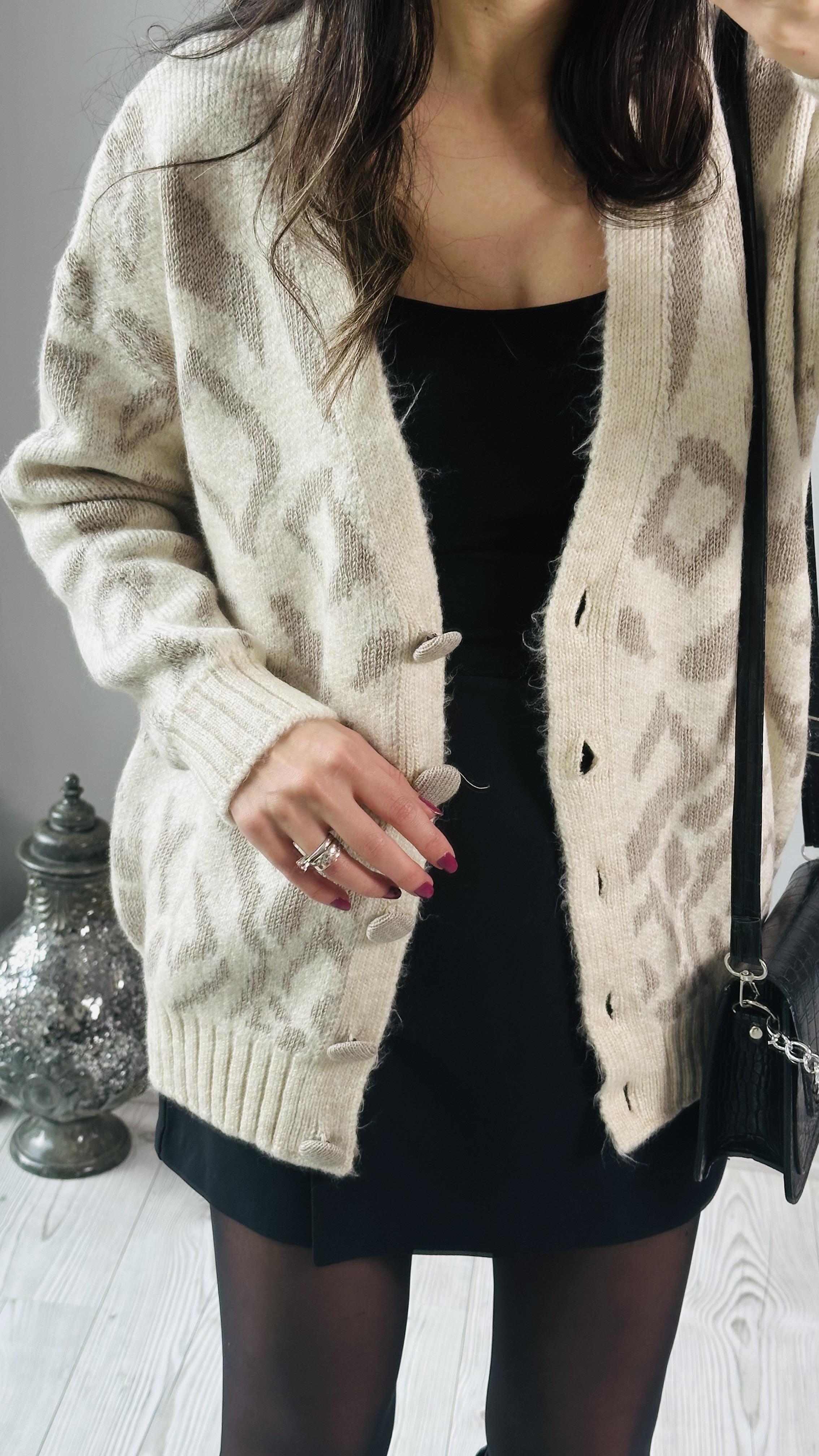 Vizon Leopar Desenli Hırka