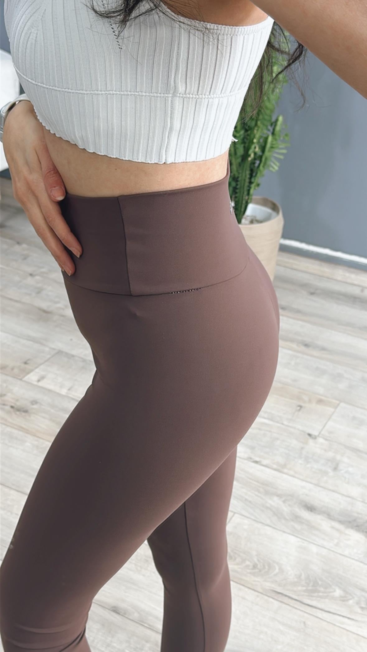 Açık Kahve Oysho Fit Özel Dokulu Toparlayıcı Tayt