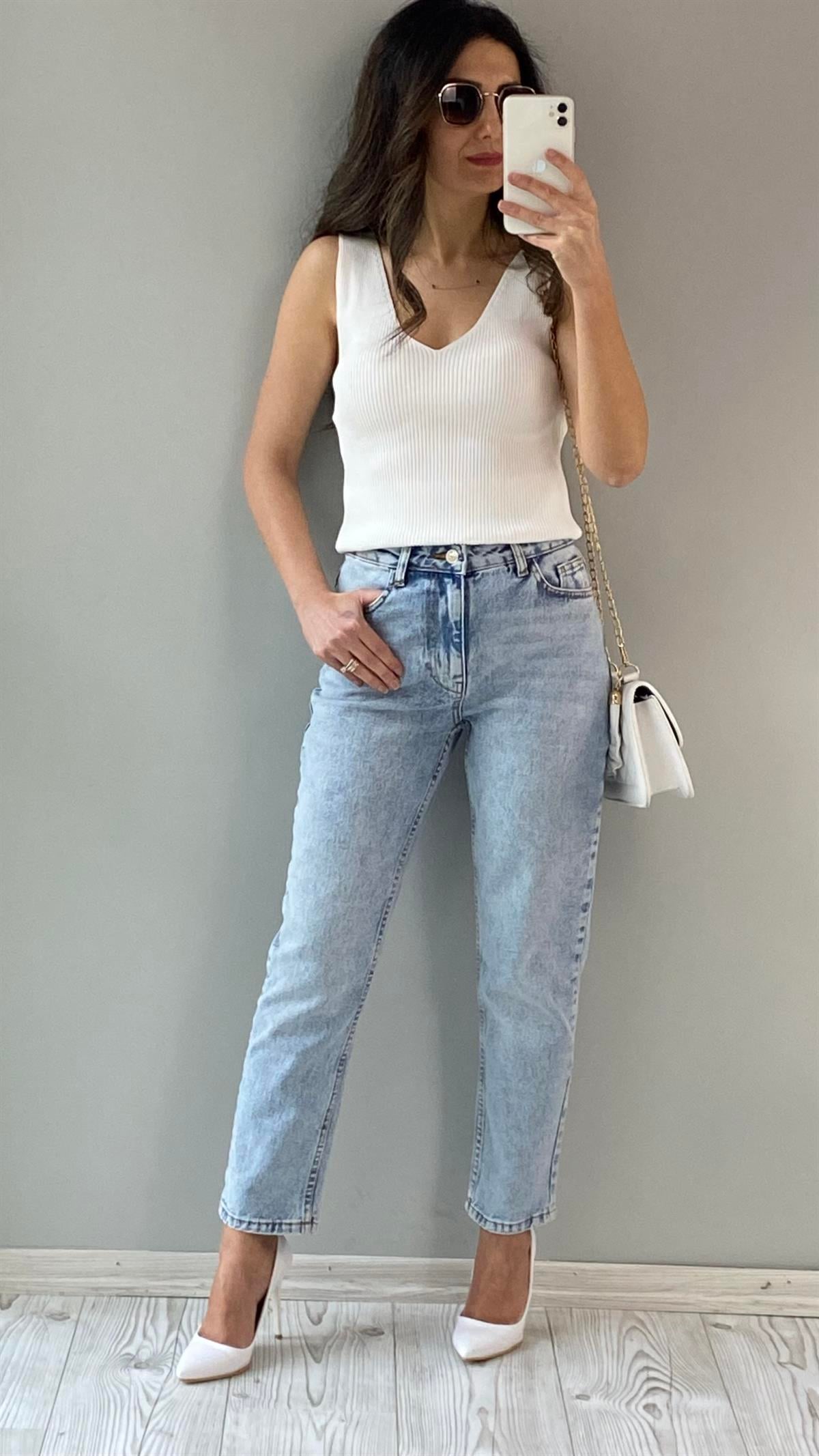 Açık Mavi Boyfriend Jean