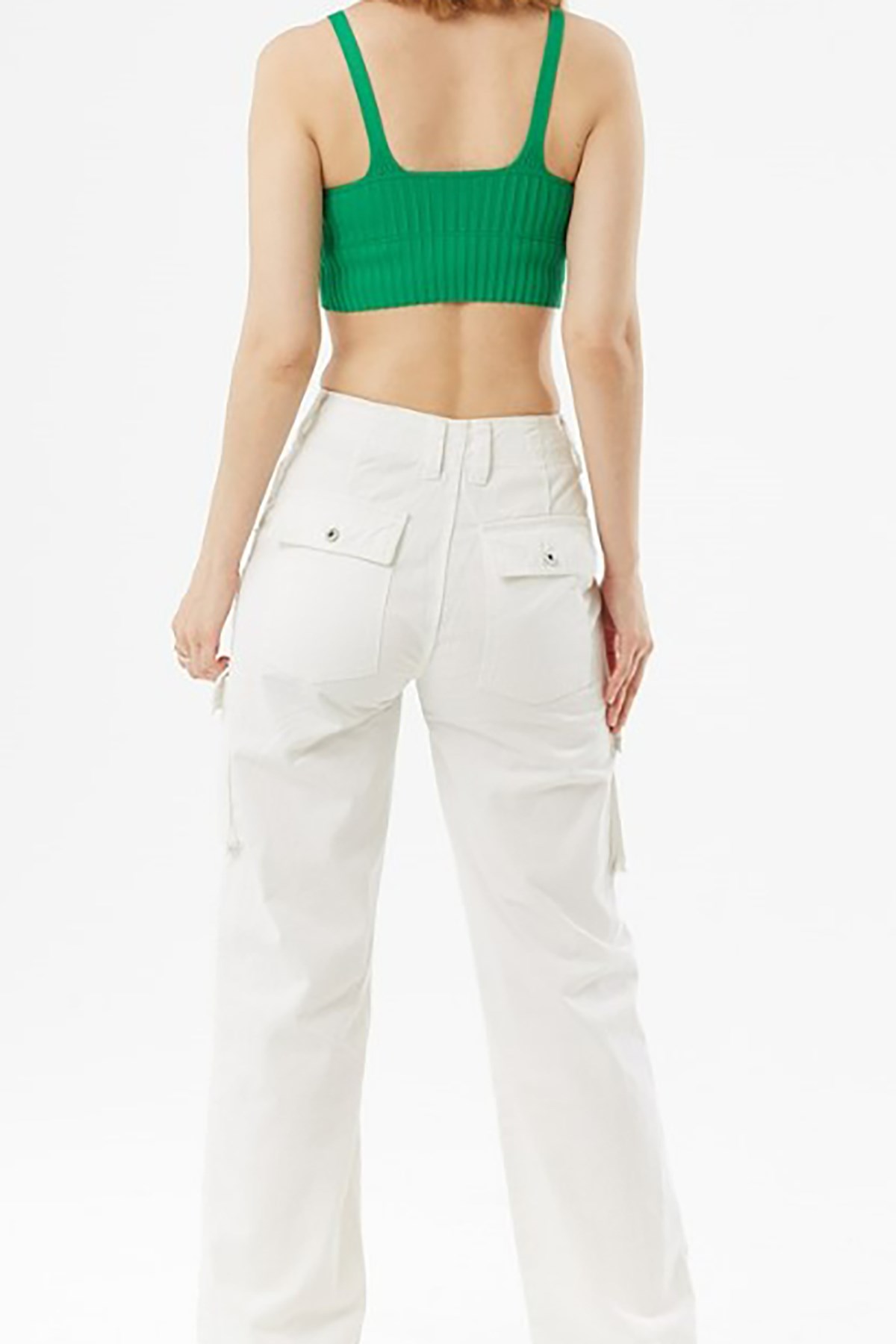 Yeşil Fitilli Triko Crop