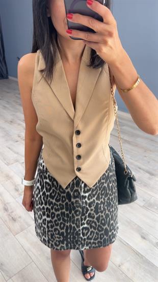 Camel Cut Out Yelek