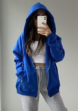 Saks Fermuarlı Basic Sweatshirt
