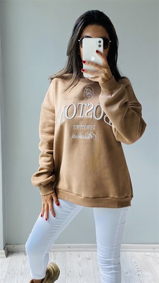 Taba Boston Nakışlı Sweatshirt