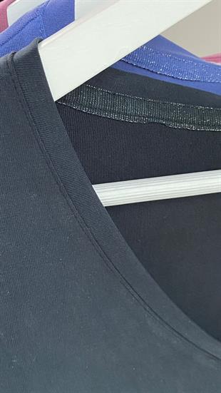 Antrasit V Yaka Modal Kumaş T-Shirt