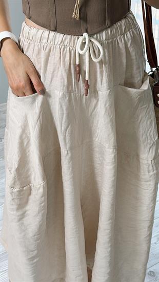 Taş Keten Şalvar Pantolon