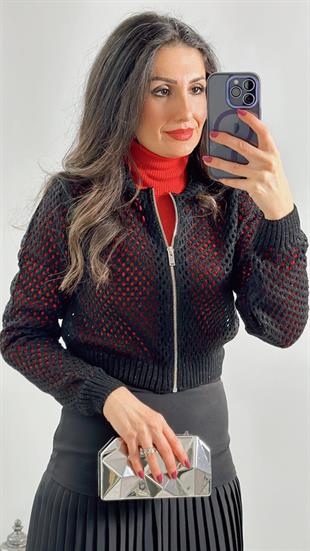 Siyah Simli Ajurlu Hırka