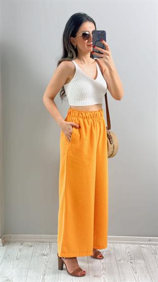 Orange Keten Pantolon