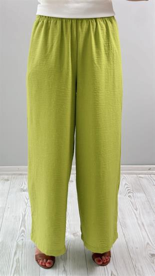 Fıstık Yeşili Keten Pantolon