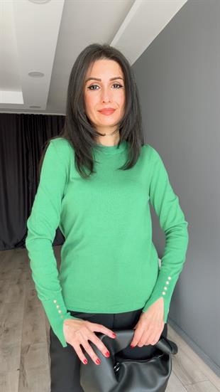 Benetton Kol Ortası Droplu Bisiklet Yaka Kazak