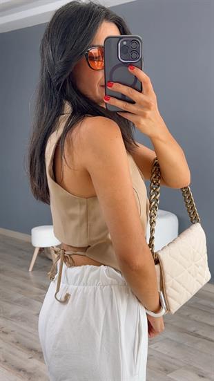 Camel Cut Out Yelek