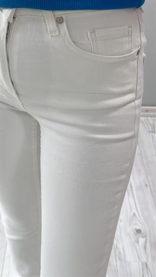 Beyaz İspanyol Paça Jean