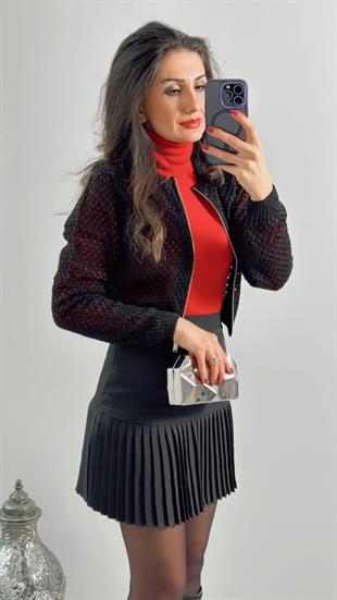 Siyah Simli Ajurlu Hırka