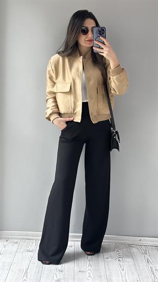 Camel Bomber Ceket