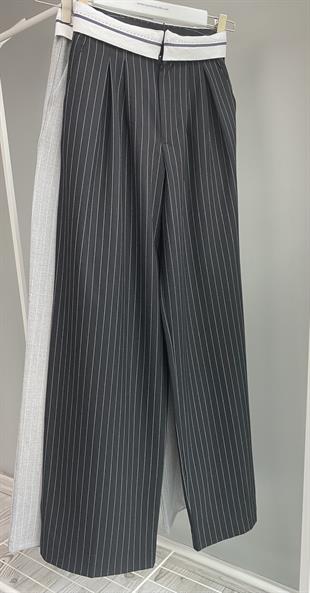 Siyah Ters Kemerli Pantolon