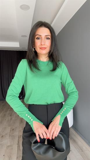 Benetton Kol Ortası Droplu Bisiklet Yaka Kazak