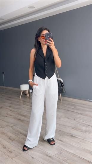 Siyah Cut Out Yelek