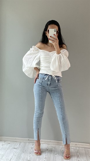 Skinny Yırtmaçlı Jean