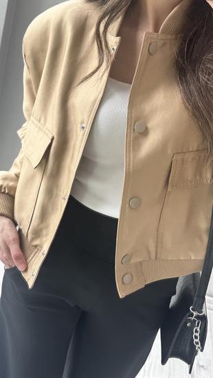 Camel Bomber Ceket