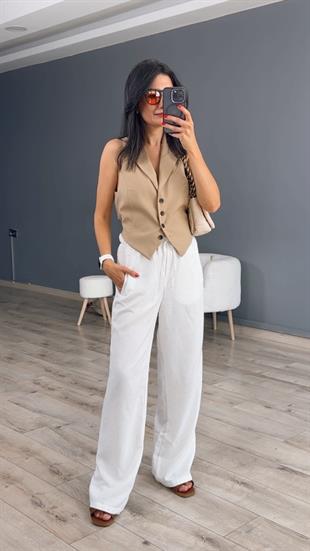 Camel Cut Out Yelek