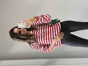 Kırmızı Çizgili Bisiklet Yaka Basic