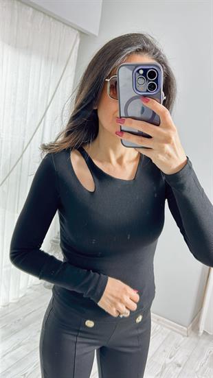 Siyah Önü Damla Bluz