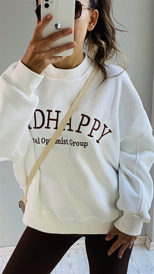 Ekru Madhappy Nakışlı Sweatshirt