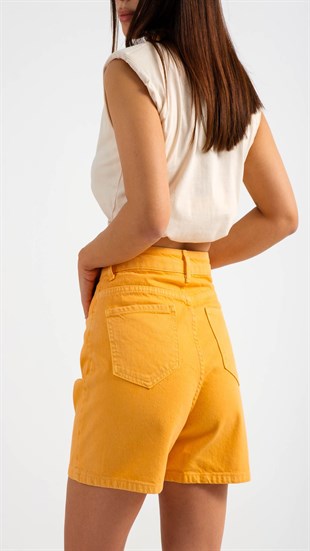 Orange Gabardin Şort