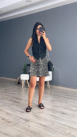 Siyah Cut Out Yelek