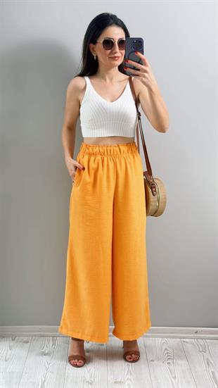 Orange Keten Pantolon