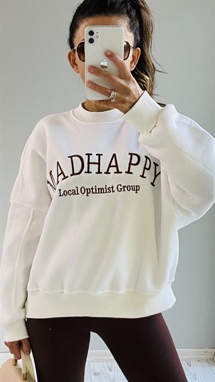 Ekru Madhappy Nakışlı Sweatshirt