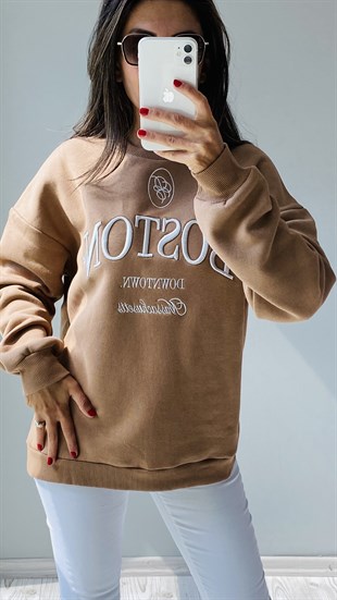 Taba Boston Nakışlı Sweatshirt