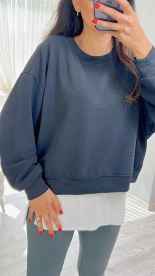 Antrasit Scuba Kumaş Sweatshirt