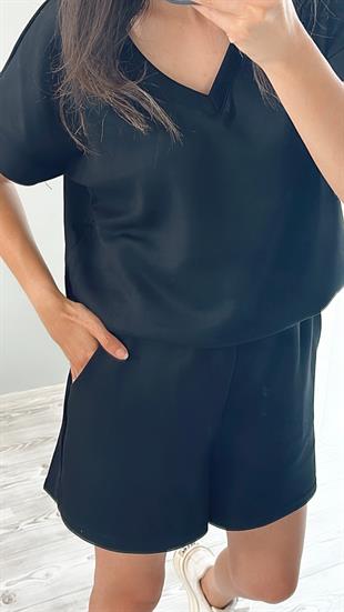 Siyah Oysho Modal Şortlu Takım