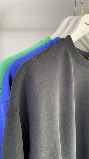 Antrasit Scuba Kumaş Sweatshirt