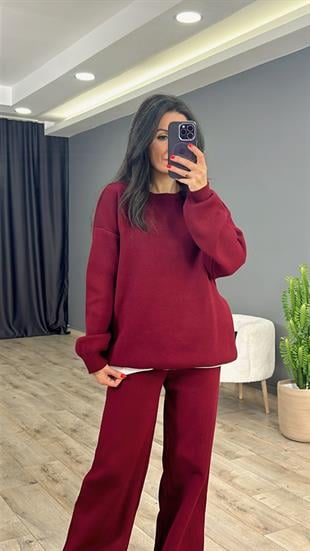 Bordo Massi Basic Triko Takım