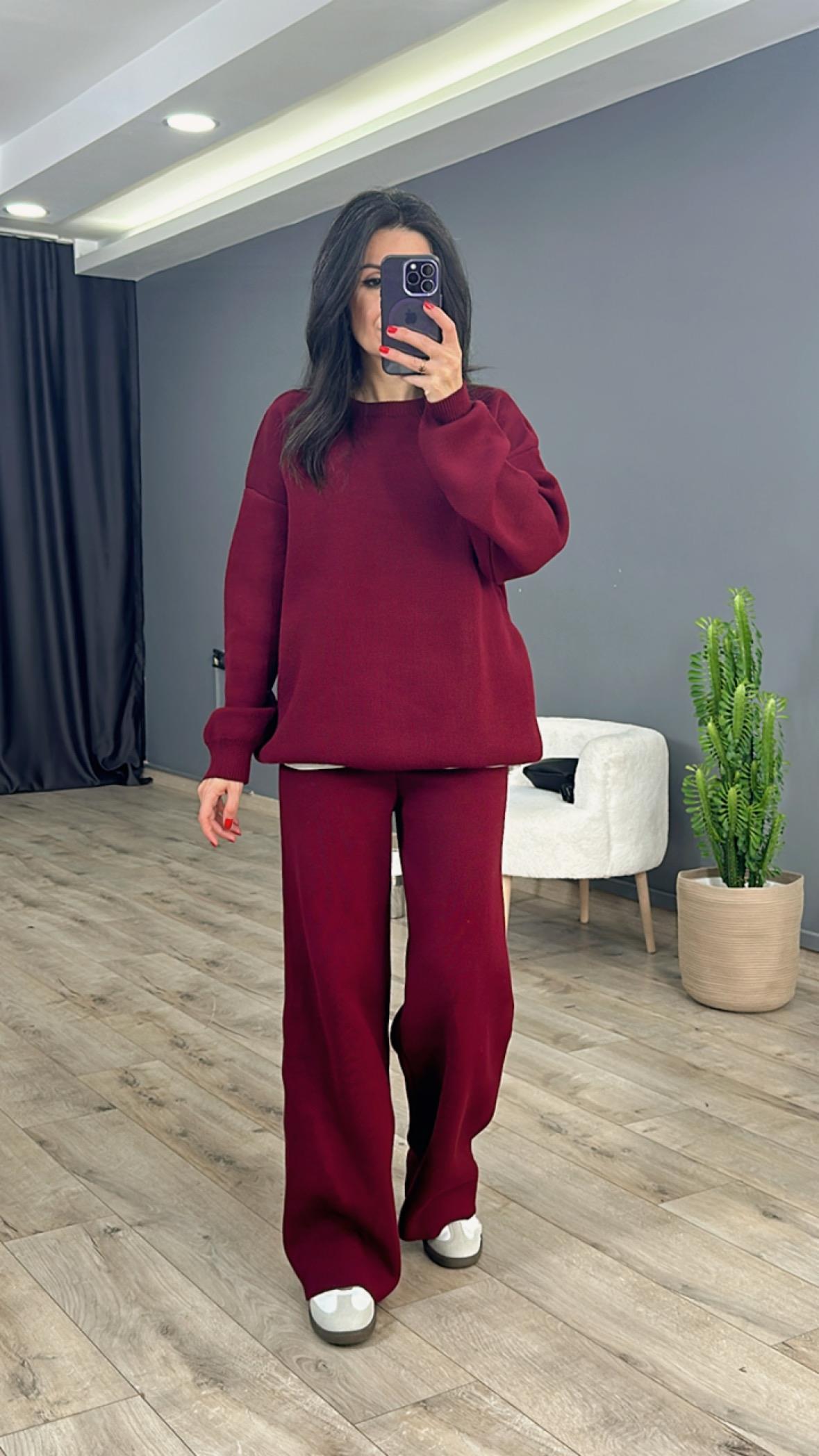 Bordo Massi Basic Triko Takım