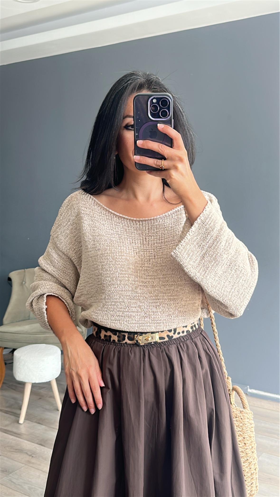 Taş Kayık Yaka Merserize Triko