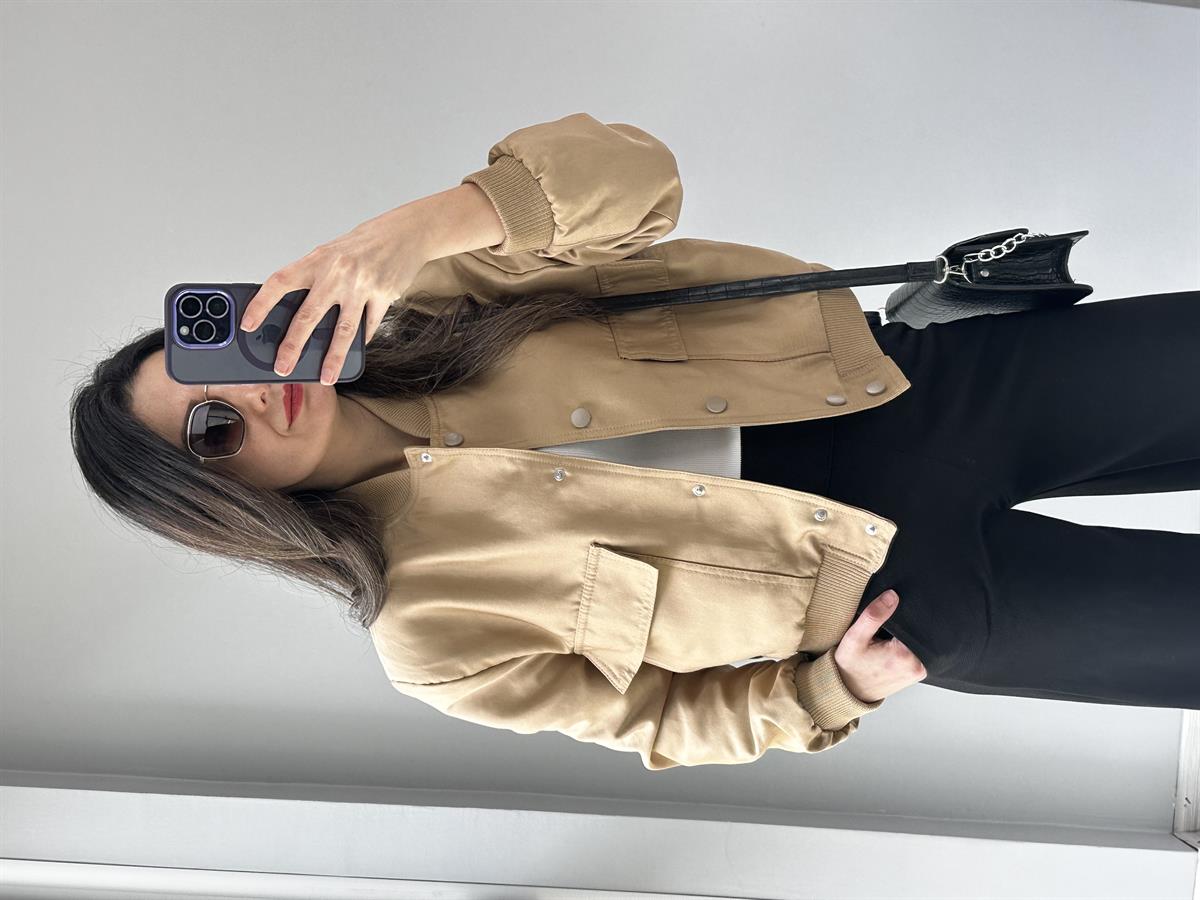 Camel Bomber Ceket